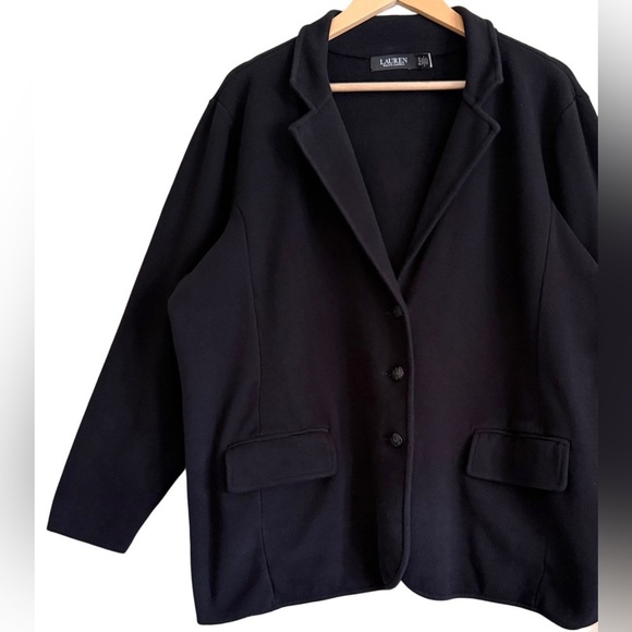 LAUREN RALPH LAUREN Cotton Blend Preppy Business Casual Knit Sweater Blazer 2X - Picture 3 of 9
